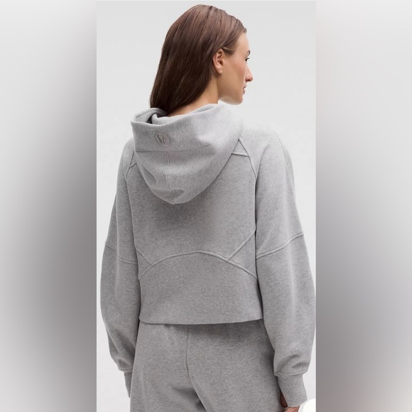 Lululemon Scuba Oversized Half Zip Hoodie Heathered Core Light Grey XS/S LW3DUSS - Picture 3 of 14